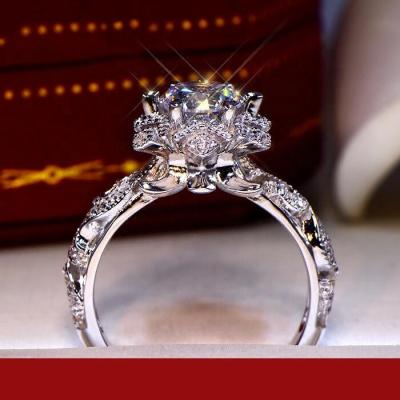 China Wholesale Ring Full Rhinestone Charming Fashion Engagement Lady Wedding Rings Shiny Women Rings for sale