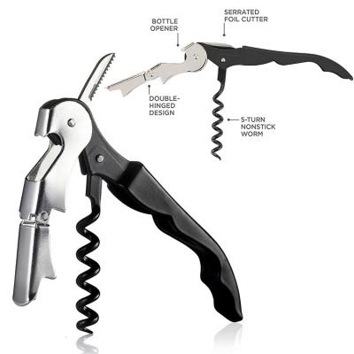 China LOW MOQ Cheap Manual Wine Corkscrew Wine Bottle Opener Stainless Steel Wine Opener Set for sale