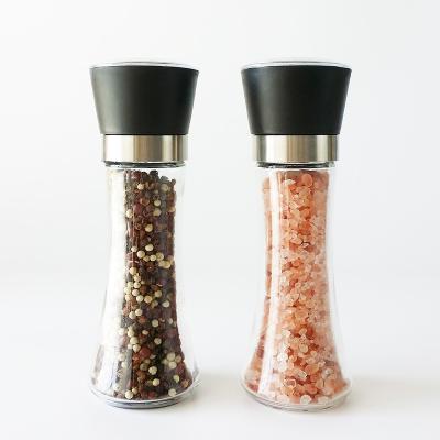 China Viable hot sale glass jar with grinder for manual pepper grinder grinder for sale