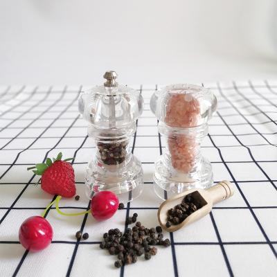 China Sustainable Acrylic Transparent Manual Salt and Pepper Crusher Pepper Shakers for sale