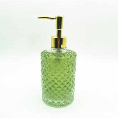 China High End Personal Care Lotion Glass Luxury 400ml Bathroom Pump Bottle for sale