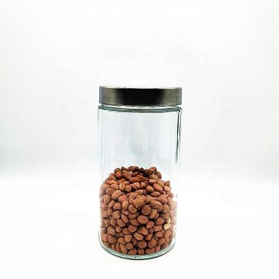 China Storage Jar Glass Round Storage Jars With Lid Cylinder Cereal Container Kitchen Tank Glass Jar for sale