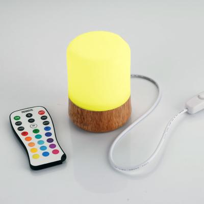 China Modern Christmas Gift In Rubber Wooden LED Night Light With Remote Control for sale