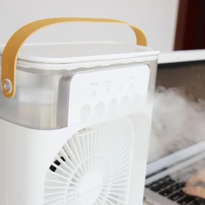 China 5 Sparyer 2021 mini usb mist air cooler small air conditioner table fan hot sale dropshipping home for sale