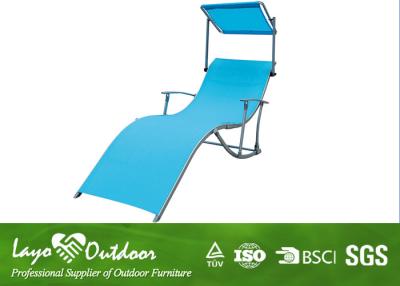 China Moisture - Proof Blue Comfortable Folding  Beach Chair With Canopy Portable for sale