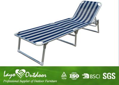 China Sectional Ergonomic Beach Chair , Striped Deck Chairs Outdoor Furniture Sun Lounge for sale