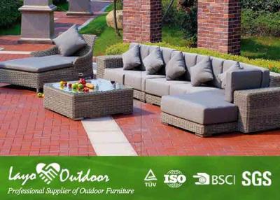 China Contemporary Resin Wicker Outdoor Furniture Set With 1pc Double Corner Sofa 1pc Tea Table for sale