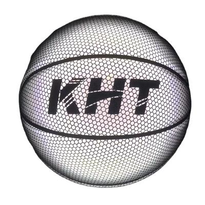 China Indoor Holographic Basketball With Custom Logo Printed On Reflective Basketball Gift Toy Basketball For Kids for sale