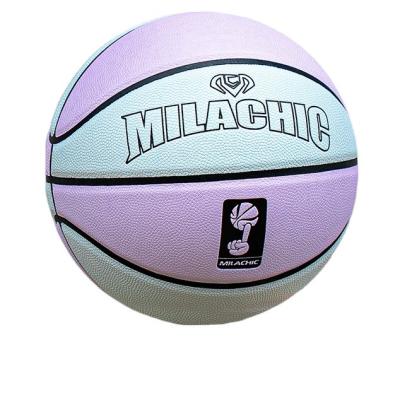 China Indoor Custom Logo Leather Color Change Glow In The Dark Basketball Size 7 for sale