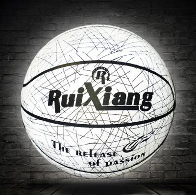 China Wholesale Customized indoor reflected light glow in the dark basketball internet celebrity basketball tiktok noise basketball for sale