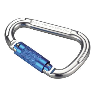 China Heavy Industry D Shape Aluminum Screw Nut Door Locking Carabiner for sale