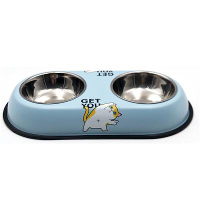 China Factory direct sales non-automatic support custom stainless steel pet bowl pet feeder for sale