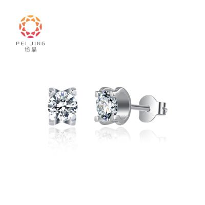 China New Design 14K 18K White Gold HPHT Environmentally Friendly CVD Lab Developed Diamond Earrings Jewelry for sale