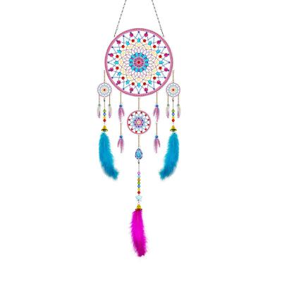 China New Arrival 5D Puzzle Round Dream Catcher Of Mandala Diamond Painting Wind Chime DIY For Home for sale