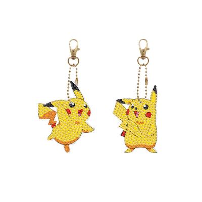 China Factory 2Pcs Pikachu Chinese Traditional Full Drill Diamond Painting Anime Series 5D DIY Keychain Set For Decor Art Craft Key Ring Bag for sale