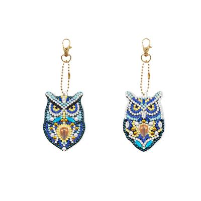 China DaoAn American Cute Owl Keychains 5D DIY Diamond Painting Style Keychain 2pcs Set Handwork Keyring Pendant For Key Decoration for sale