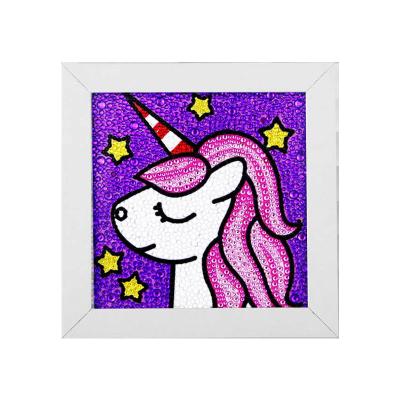 China High Quality DIY Support Customization Children's Toy Room Decoration Handmade Diamond Sticking Art Unicorn Painting With Small Frames Gifts For Kids for sale