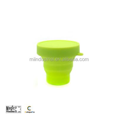 China Eco-friendly Plastic Portable Silicone Small Collapsible Water Cup With Lid for sale