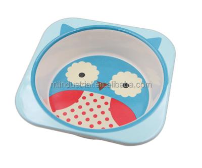 China Melamine Melamine Tableware Cartoon Bowl For Kids Owl Designed Blue for sale