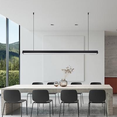 China Nice Modern Dining Room Graphite Modern Led Linear Hanging Light Fixture Desk Light Fixture Linear Pendant Light For Indoor Room for sale