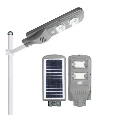 China ROAD IP67 ABS plastic induction solar street light 60 watt 90 watt led integrated solar street light 120w 150w street light fixture for sale