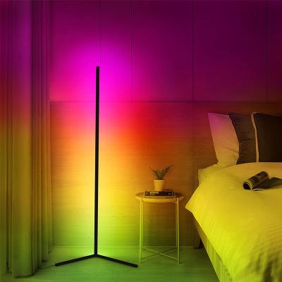 China Modern Minimalist APP Flood Lamp Stand Designer Smart Remote Control RGB Floor Lamp Led Corner Floor Lamp For Living Room for sale