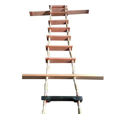 China Folding Ladder SOLAS Condition Marine Embarkation Ladder Boat Wooden Rope Safety Ladders For Boat for sale