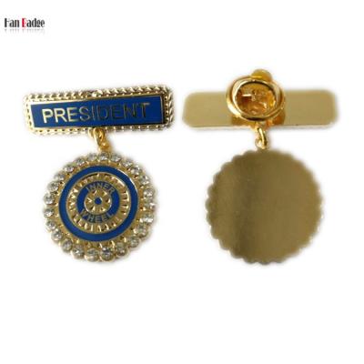 China Custom Europe Interior Wheel Pendant Die Struck Brass Hard Enamel Lapel Pin Badges 24K Gold Plating for sale