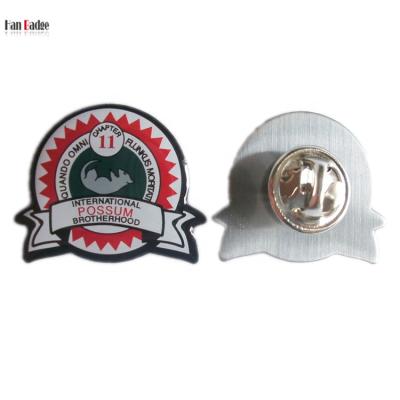 China Europe Custom Design Printing Lapel Pin In Your Own Logo Stainless Iron With Epoxy for sale