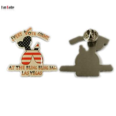 China Custom Europe Metal Printing Lapel Pins With Epoxy Doming Cut To Shape for sale