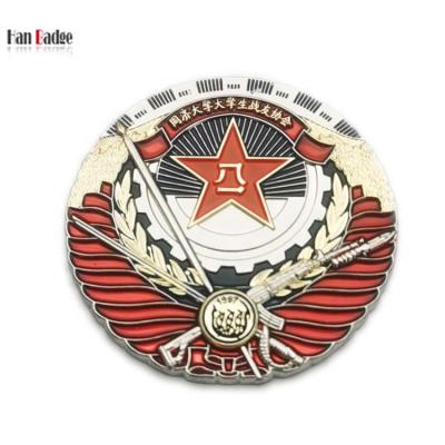 China Custom Russia Military 3D Badge in Transparent Soft Enamel Color Metal Gold Plating Emblem for sale