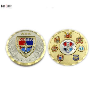 China Worldwide Custom Metal Coins With Diamond Cut Edge Die Casting Zinc Alloy Soft Enamel Process for sale