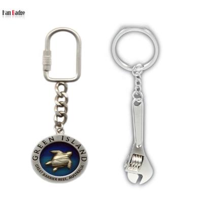 China Custom Design 3D Metal Key Chains Die Cast Metal Key Ring Antique Copper Plating for sale