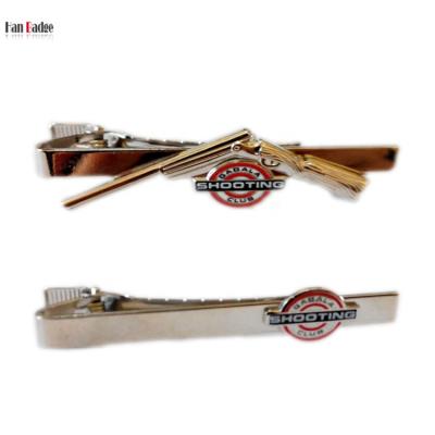 China Custom Brass Enamel 3D Design Logo Tie Clips Die Struck Shooting Hard Tie Rods for sale