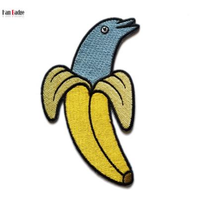 China FREE SUSTAINABLE Custom Design Customized Dolphin Embroidery Patches Iron On Badge For Apparel for sale