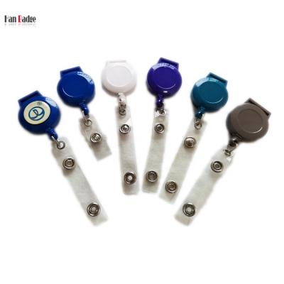 China Round Shape Yoyo Retractable Badge Reel Custom OEM Logo ID Card Holder Plastic Puller for sale