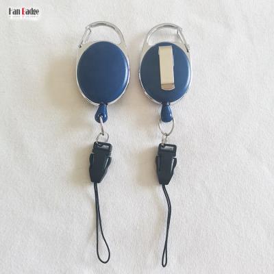 China ABS Plastic Retractable Oval Shape Badge Reels With Phone String Plastic Yoyo ID Card Holder Pull Clip Badge Back for sale