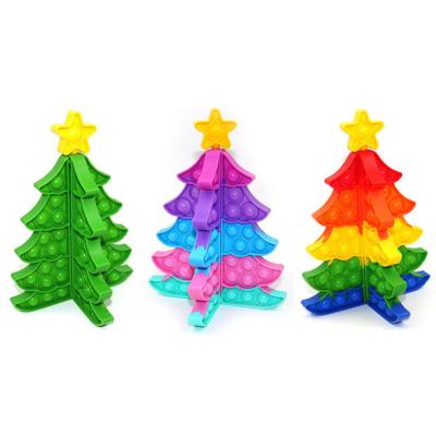 China Relieve the fidgety person Toy Custom Popper Christmas Pops fidgety person Christmas tree Toy Bubble Sensory 3D noise fidgety person stress 2021 for sale