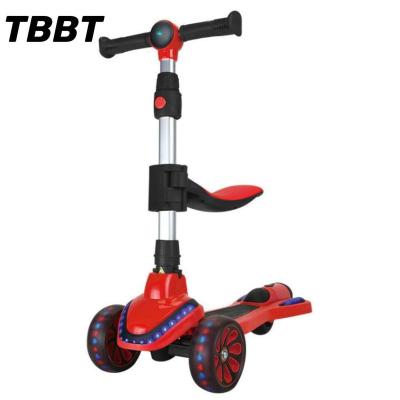 China 3 Wheel PU Plastic Adjustable Light Kids Toys Walking Foldable Baby Scooter Kids Scooter for sale