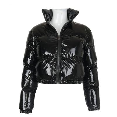 China Black Shiny Light Weight Striper Jacket Stripper Windproof Short Fast Shipping Soft Warm Coat for sale