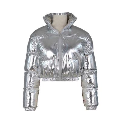 China Custom Made Shiny Women Color Windproof Short Sexy Padded Coat Within One Week Delivery for sale