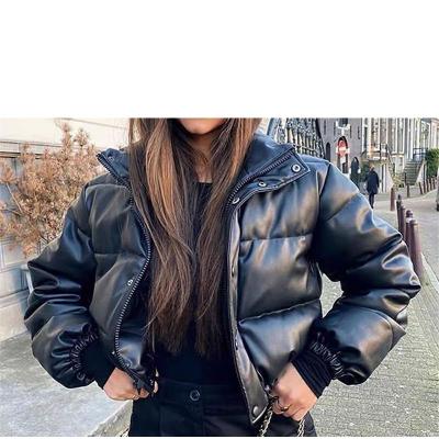 China Faux Color Women's Classic Pu Leather Stripper Jacket Windproof Neck for sale