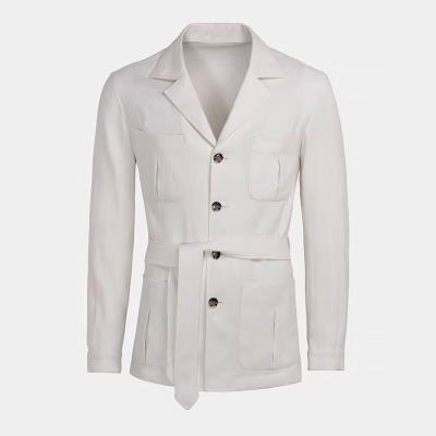 China Breathable Fast Delivery Regular Fit Double Breasted Shacket Shirt White Jacket for sale