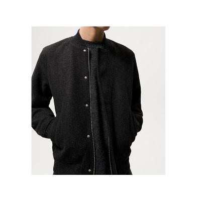 China Viable High School Wool-Blend Self-Care Bomber Jacket in Black for sale