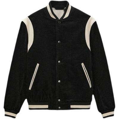 China 2022 Windproof New Design High School Corduroy Woven Bomber Jacket for sale