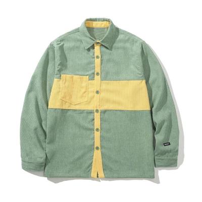 China 2023 Men's Casual Spring Windproof Long Sleeve Corduroy Oversized Shirt Jacket for sale