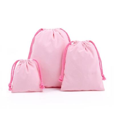 China Durable Eco-Friendly Cotton Bag Muslin Universal Pink Drawstring Bag for sale