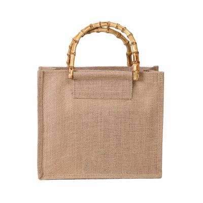 China 2021 Wenzhou unique luxury used shengyuan jute bag of goods with bamboo handle for sale