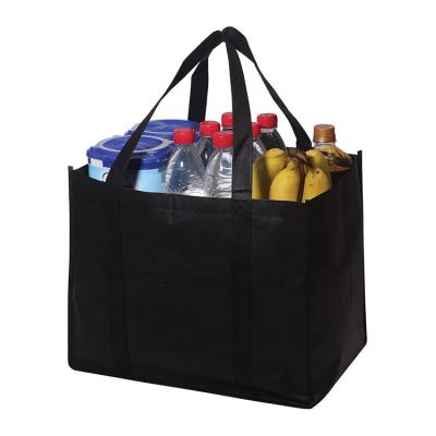 China Eco - Friendly Promotional Recyclables Carry Black Nonwoven Fabric Bag Shopping Bag for sale