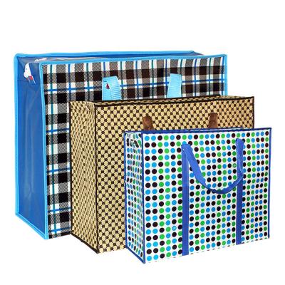 China Eco-friendly Custom Printing Large Capacity PP Woven Storage Bag For Traveling And Moving for sale